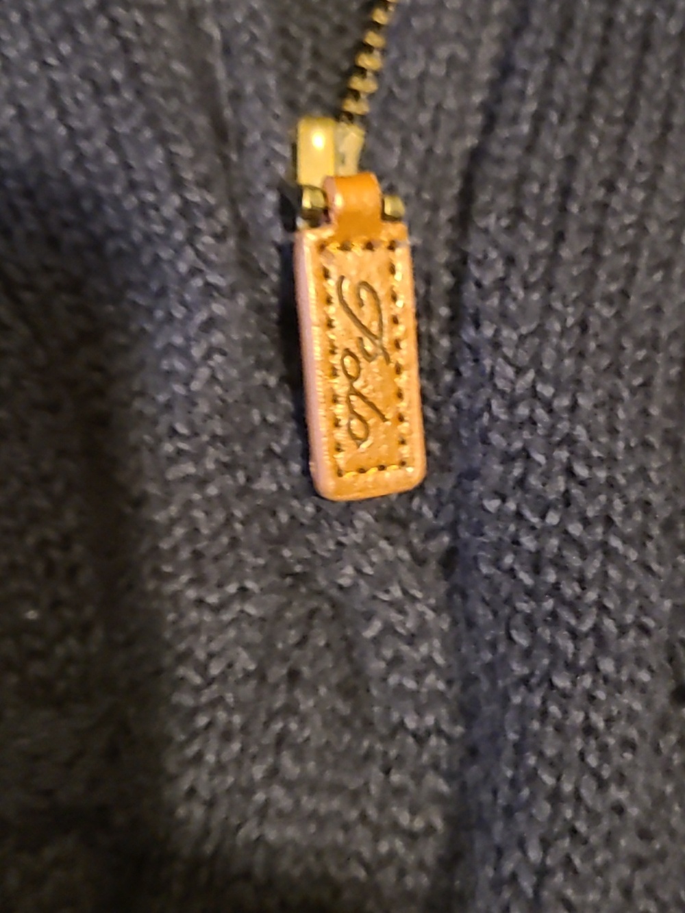 POLO Ralph Lauren Cable Knit Sweater XL, Quarter Zip, Navy, Cotton Pullover - Picture 11 of 16